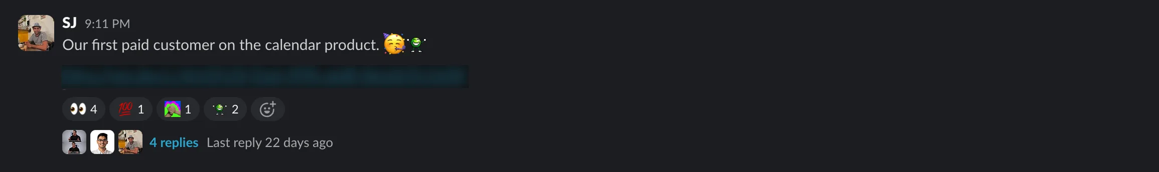 First paid customer message